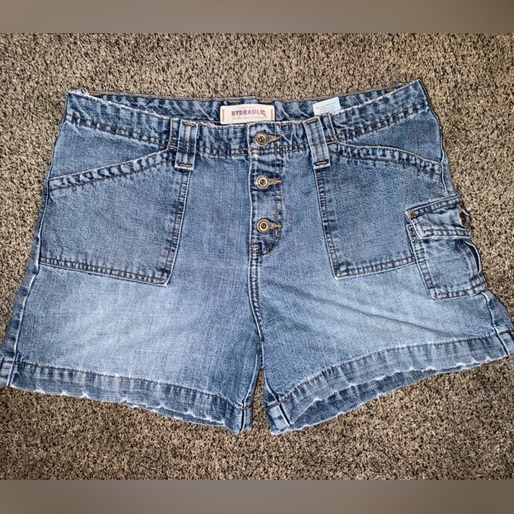 Vintage Hydraulic Women's Jean Cargo Shorts size 11/12